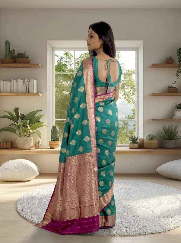 Women's_Kanjivaram_Banarasi_Silk_Saree_With_Blouse||Saree_For_Women||Designer_Saree||Traditional_Saree||Trending_Saree_With_Blouse||soft_silk_sarees||sari
