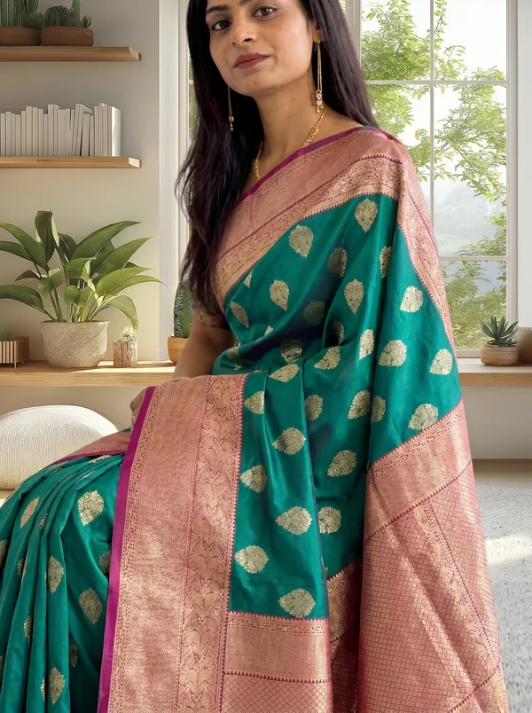 Women's_Kanjivaram_Banarasi_Silk_Saree_With_Blouse||Saree_For_Women||Designer_Saree||Traditional_Saree||Trending_Saree_With_Blouse||soft_silk_sarees||sari