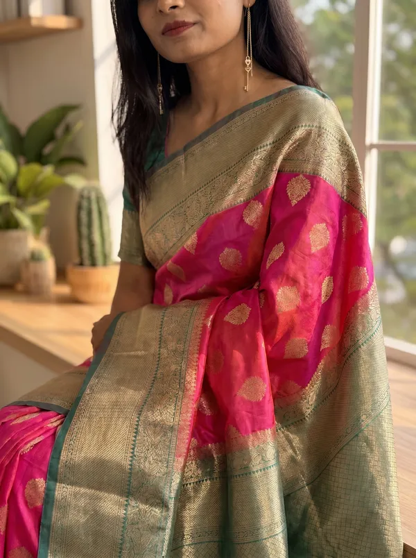Women's_Kanjivaram_Banarasi_Silk_Saree_With_Blouse||Saree_For_Women||Designer_Saree||Traditional_Saree||Trending_Saree_With_Blouse||soft_silk_sarees||sari