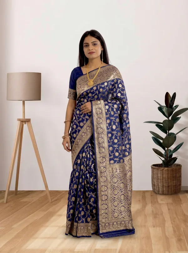 Pure_Jari_Silk_Women's_Kanjivaram_Banarasi_Silk_Saree_With_Blouse||Saree_For_Women||Designer_Saree||Traditional_Saree||Trending_Saree_With_Blouse