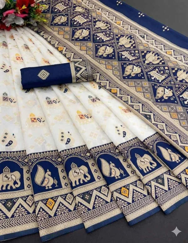 Women's_Kanjivaram_Banarasi_Silk_Saree_With_Blouse||Saree_For_Women||Designer_Saree||Traditional_Saree||Trending_Saree_With_Blouse