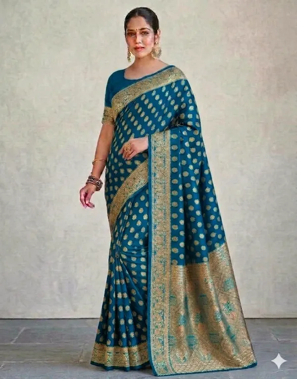 Women's_Kanjivaram_Banarasi_Silk_Saree_With_Blouse||Saree_For_Women||Designer_Saree||Traditional_Saree||Trending_Saree_With_Blouse