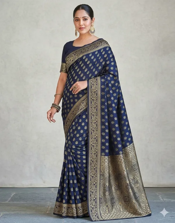 Women's_Kanjivaram_Banarasi_Silk_Saree_With_Blouse||Saree_For_Women||Designer_Saree||Traditional_Saree||Trending_Saree_With_Blouse