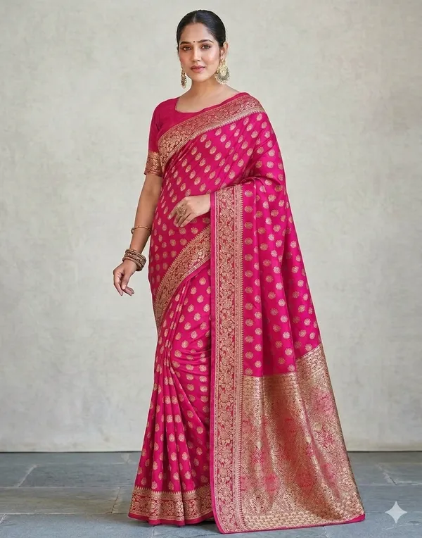 Women's_Kanjivaram_Banarasi_Silk_Saree_With_Blouse||Saree_For_Women||Designer_Saree||Traditional_Saree||Trending_Saree_With_Blouse
