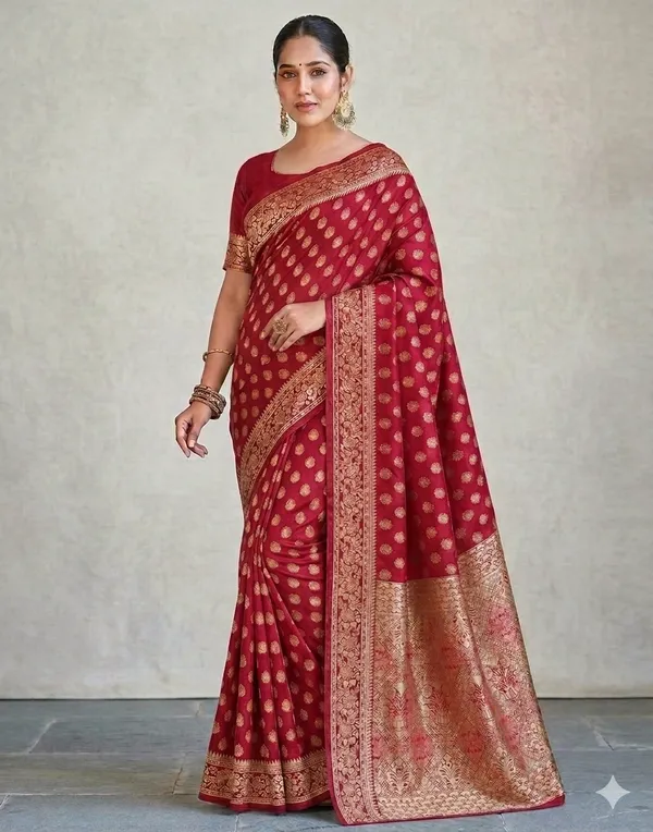 Women's_Kanjivaram_Banarasi_Silk_Saree_With_Blouse||Saree_For_Women||Designer_Saree||Traditional_Saree||Trending_Saree_With_Blouse
