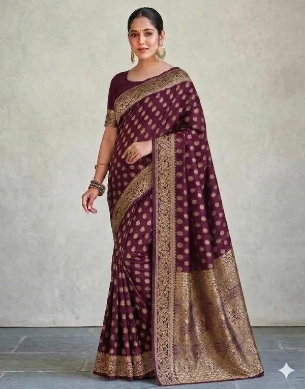 Women's_Kanjivaram_Banarasi_Silk_Saree_With_Blouse||Saree_For_Women||Designer_Saree||Traditional_Saree||Trending_Saree_With_Blouse