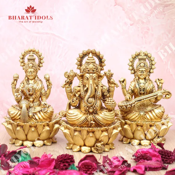 100%_Brass_Ganpati_Lakshmi_Sarswati_Trio_Idols