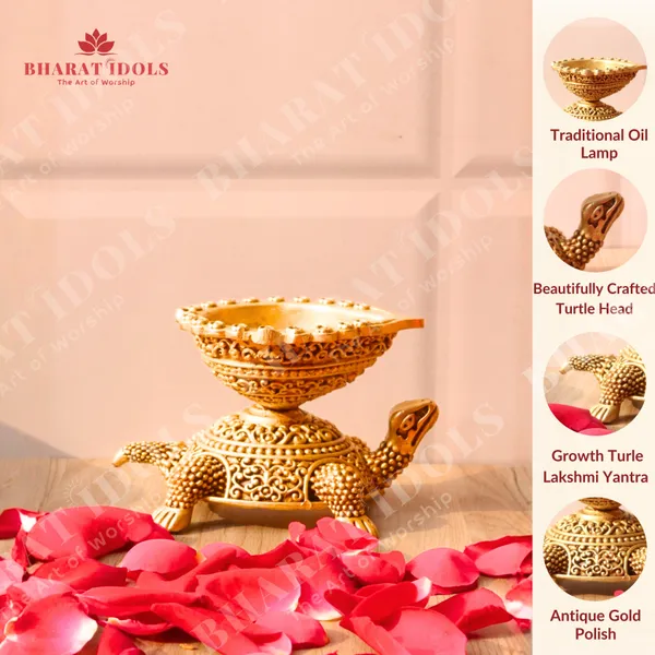 100%_Brass_Kurma_Avatar_Tortoise/Kachua_Deepak_Idol_
