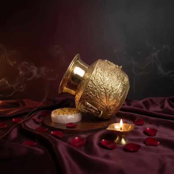 100%_Brass_Shankh_Chakra_Namah_Kalash/_Kodam