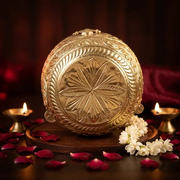 100%_Brass_Shankh_Chakra_Namah_Kalash/_Kodam