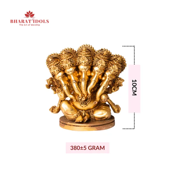 100%_Brass_Panchmukhi_Lord_Ganesha_Idol