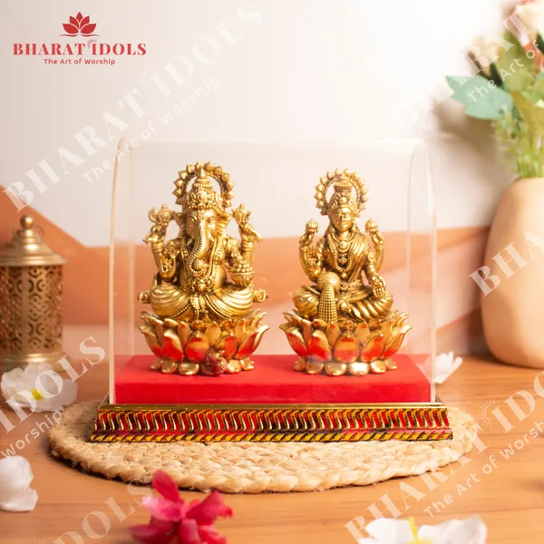 100%_Brass_Siddhivinayak_Ganesha_with_Vaibhav_Lakshmi_Duo