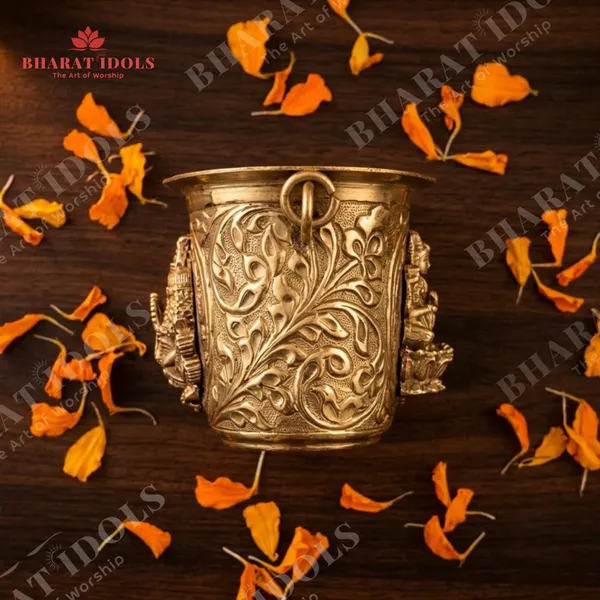 100%_Brass_Tirupati_Balaji_&_Lakshmi_Maa_Embossed_Glass_Idol