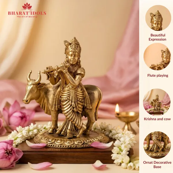 100_%_Brass_Shyam_Krishna_Idol