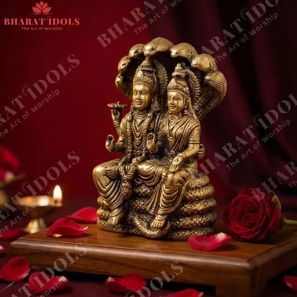 100_%_Brass_Vaikunthpati_Vishnu_Lakshmi_Idol