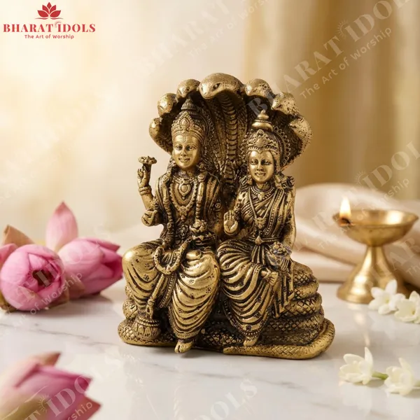 100_%_Brass_Vaikunthpati_Vishnu_Lakshmi_Idol