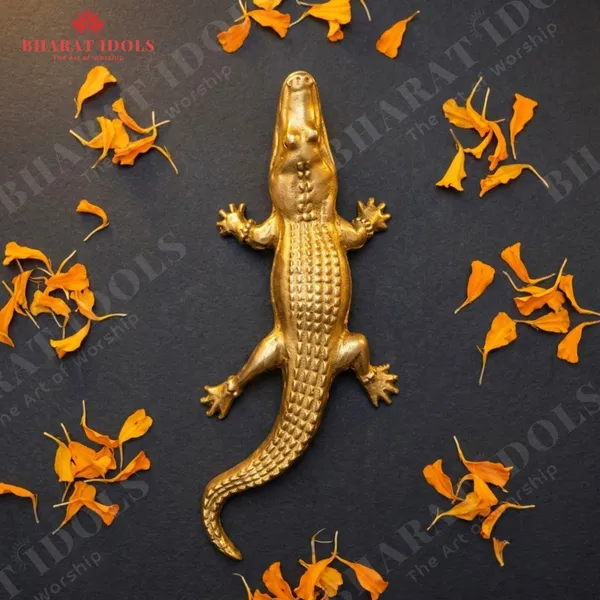 100__%_Brass_Khodiyar_Mata_Crocodile_(Goddess_Ganga)