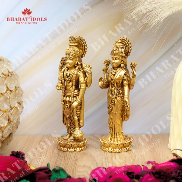 100%_Brass_Shri_Hari_Vishnu_with_Padmavathi_Lakshmi