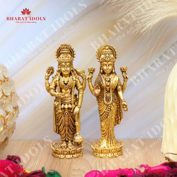 100%_Brass_Shri_Hari_Vishnu_with_Padmavathi_Lakshmi