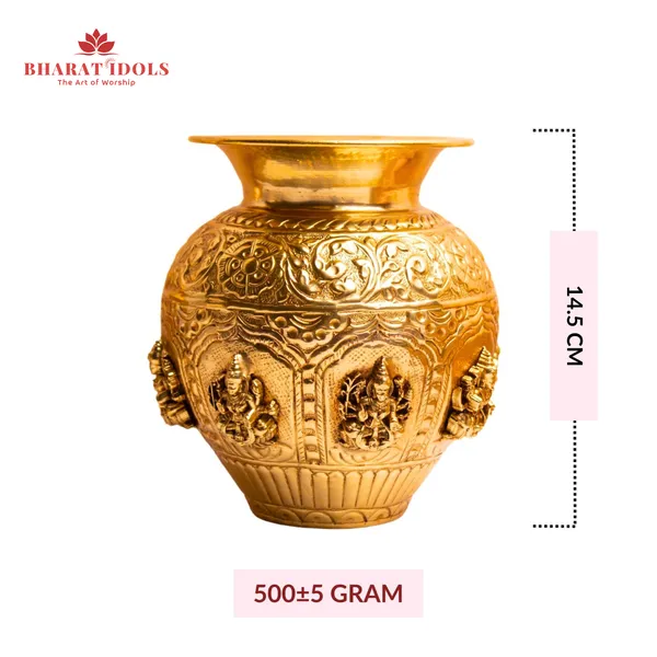 100%_Brass_Gold_Plated_Ashta_Mahadevi_Avatar_Kalash_Idol