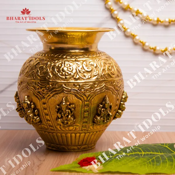 100%_Brass_Gold_Plated_Ashta_Mahadevi_Avatar_Kalash_Idol