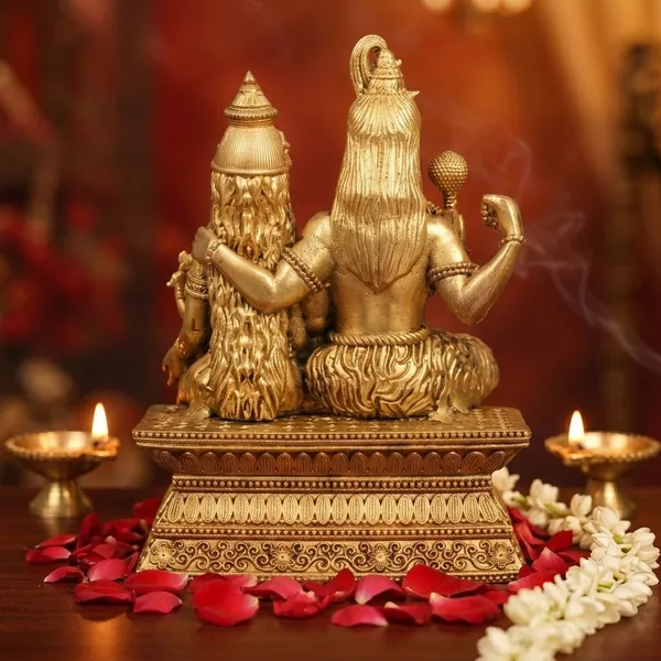 100%_Brass_Shiva-Shakti_Kutumbam_Idol