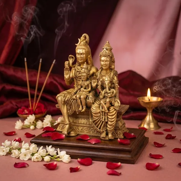 100%_Brass_Shiva-Shakti_Kutumbam_Idol