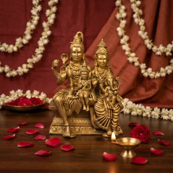 100%_Brass_Shiva-Shakti_Kutumbam_Idol