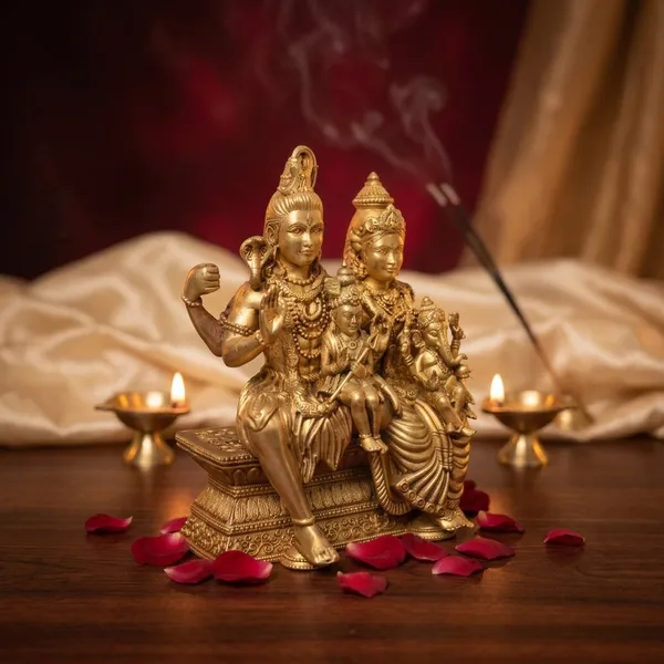100%_Brass_Shiva-Shakti_Kutumbam_Idol
