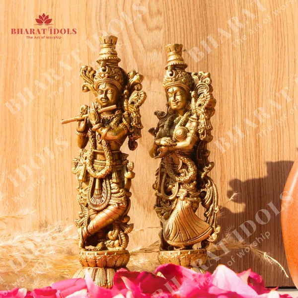 100%_Brass_Murli_Krishna_with_Radha_Rani