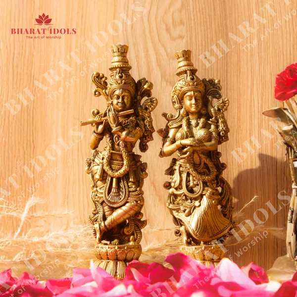 100%_Brass_Murli_Krishna_with_Radha_Rani