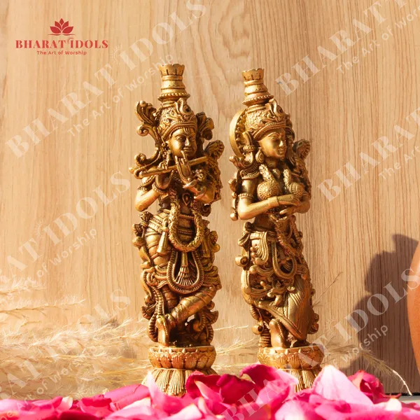 100%_Brass_Murli_Krishna_with_Radha_Rani