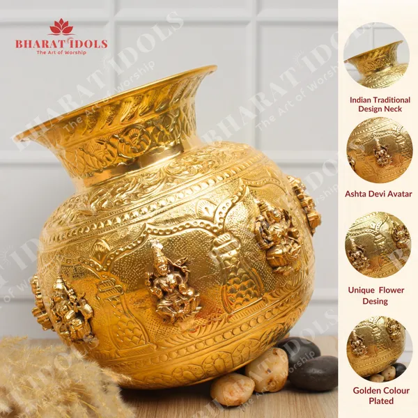 100%_Brass_Ashta_Lakshmi_Amrit_Kalash