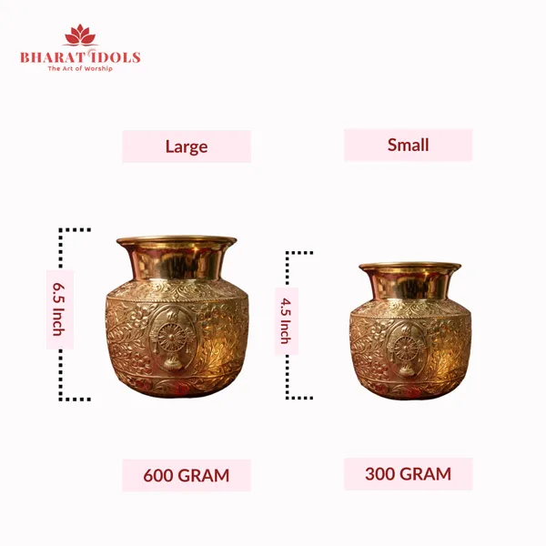 100%_Brass_Shankh_Chakra_Namah_Kalash/_Kodam