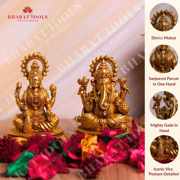 100%_Brass_Dagdusheth_Ganpati_with_Vijaya_Lakshmi
