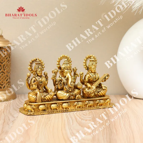 100%_Brass_Lakshmi_Ganesha_Saraswati_Divine_Trio_Idol