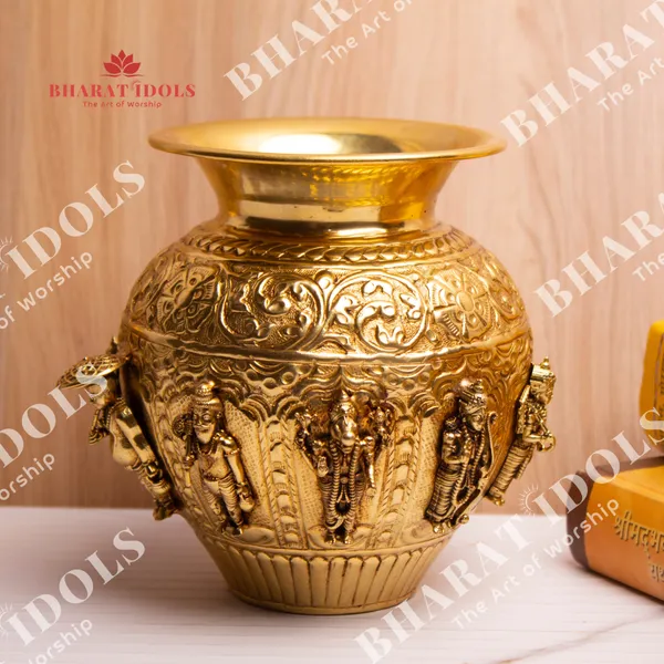 100%_Brass_Gold_Plated_Dashavatara_Narayana_Vishnu_Kalash_Idol