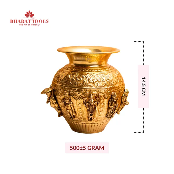 100%_Brass_Gold_Plated_Dashavatara_Narayana_Vishnu_Kalash_Idol
