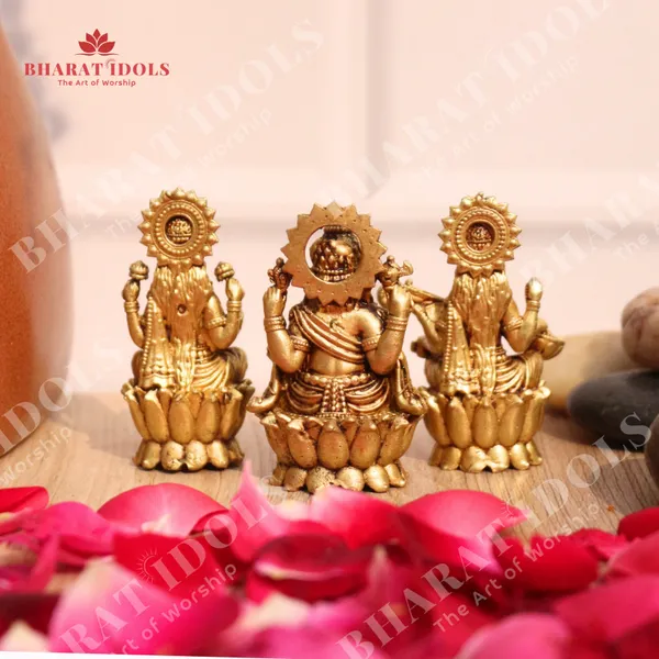100%_Brass_Riddhi-Siddhi_Ganesh,_Mahalakshmi,_Sarswati_Trio