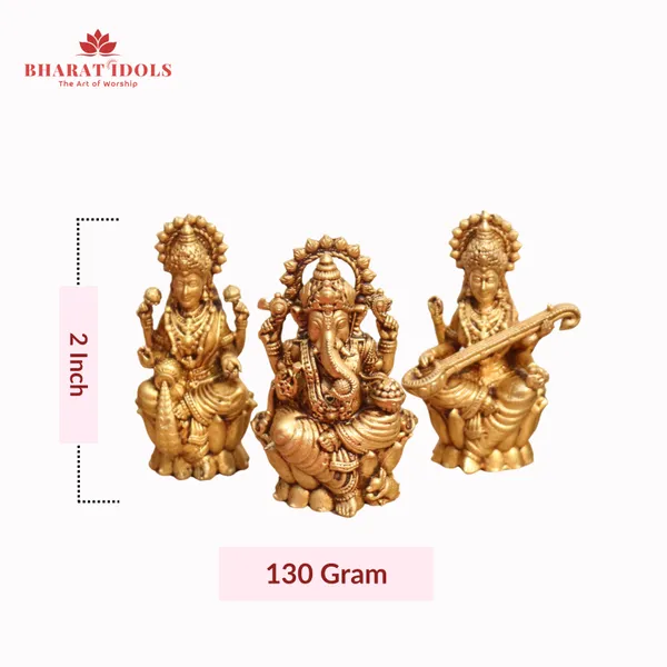 100%_Brass_Riddhi-Siddhi_Ganesh,_Mahalakshmi,_Sarswati_Trio