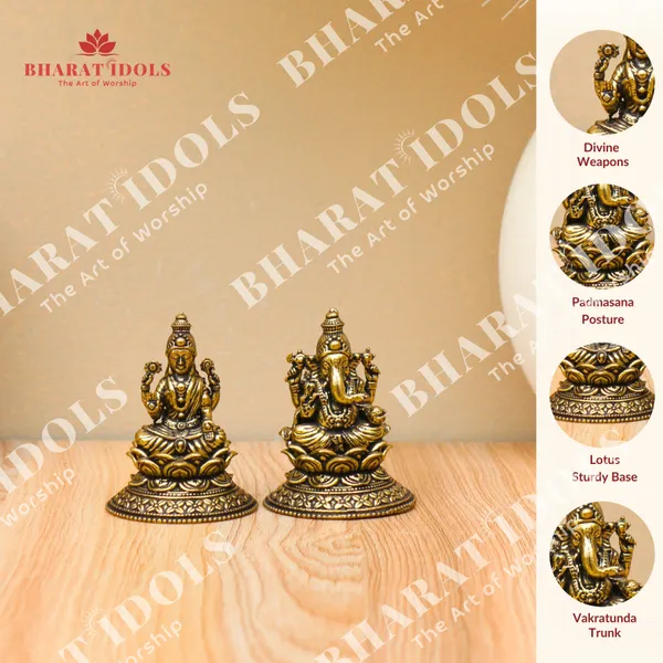 100%_Brass_Goddess_Lakshmi_With_Lord_Ganesha_Pair_Idol