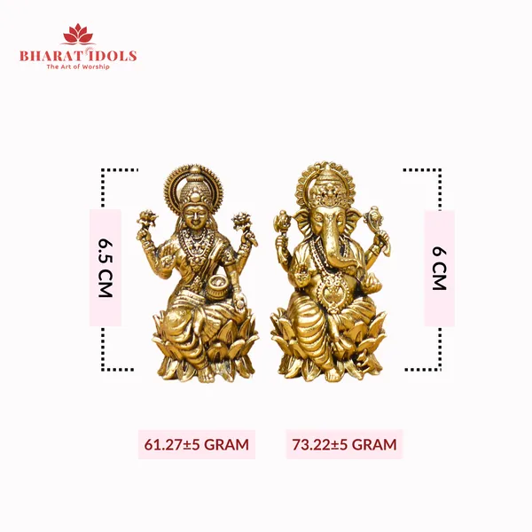 100%_Brass_Shri_Lakshmi_With_Vinayaka_Pair_Idol