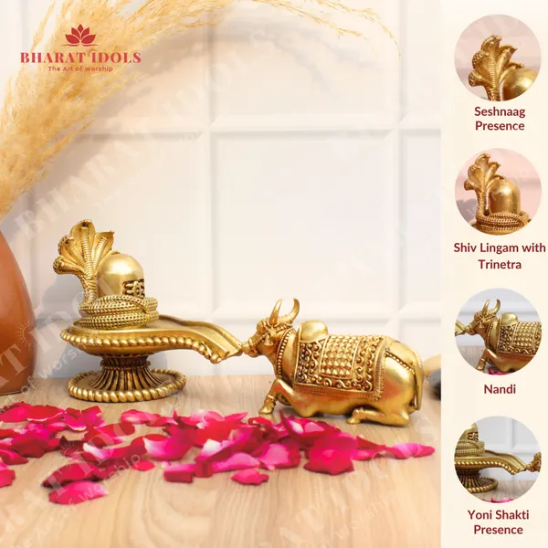 100%_Brass_Shiv_Lingam_with_Seshnaag_'LARGE'_and_Shiva_Nandi_'LARGE'