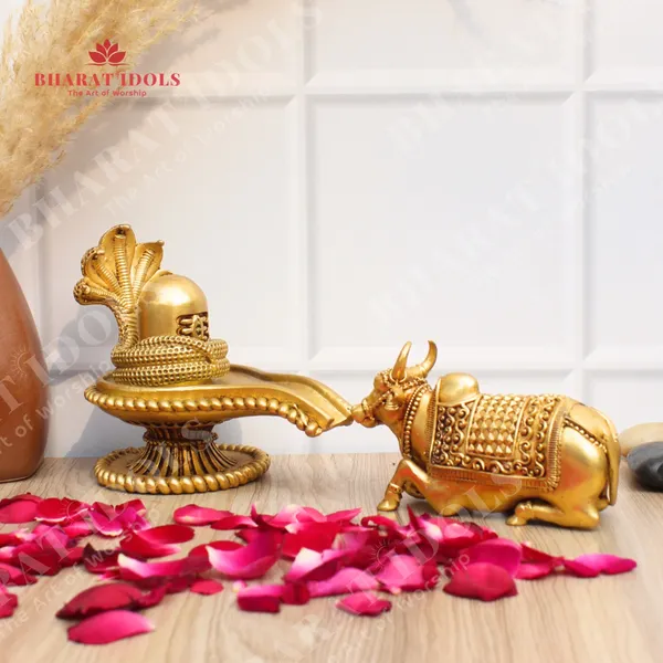 100%_Brass_Shiv_Lingam_with_Seshnaag_'LARGE'_and_Shiva_Nandi_'LARGE'