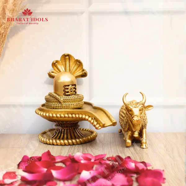 100%_Brass_Shiv_Lingam_with_Seshnaag_'LARGE'_and_Shiva_Nandi_'LARGE'