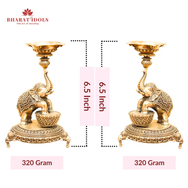 100%_Brass_Gajraj_Traditional_Diya_Duo
