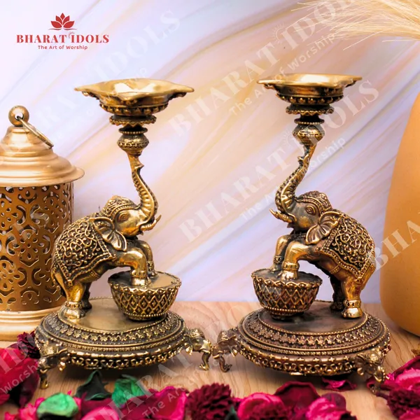 100%_Brass_Gajraj_Traditional_Diya_Duo