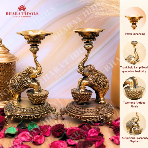 100%_Brass_Gajraj_Traditional_Diya_Duo