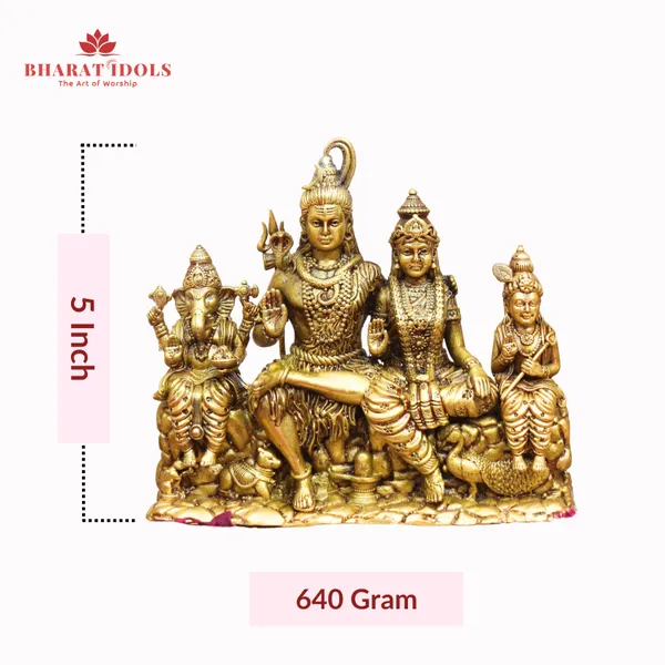 100%_Brass_Mahadev_Parivar/_Shiv_Ji_(Shiv,Gauri,Ganesh,Kartikeya)