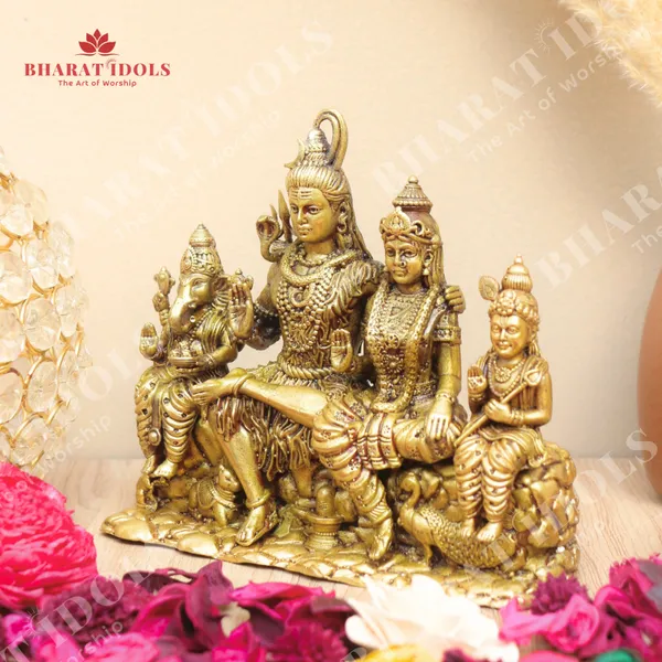100%_Brass_Mahadev_Parivar/_Shiv_Ji_(Shiv,Gauri,Ganesh,Kartikeya)